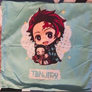 New Demon Slayer with Tanjiro & Nezuko 18x18 in Square Pillow Case Cover Only